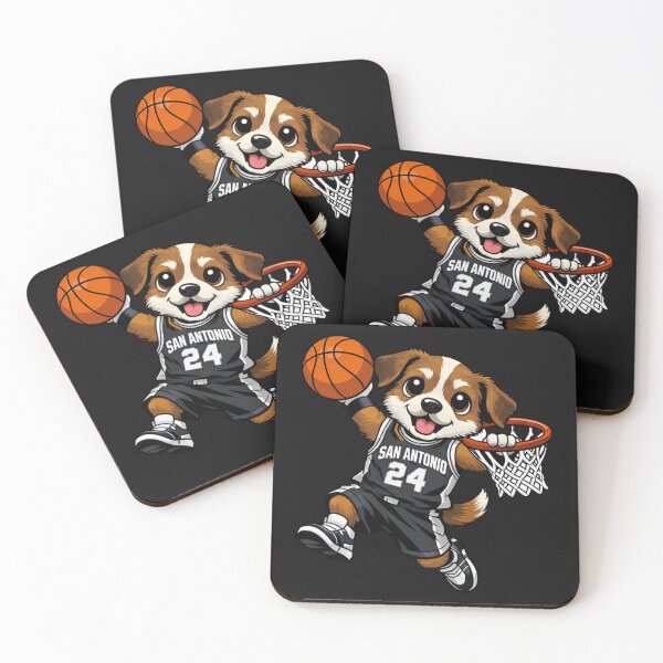 Item preview, San Antonio Basketball Dog Puppy Hoops Player designed and sold by Tsugraf Designs.