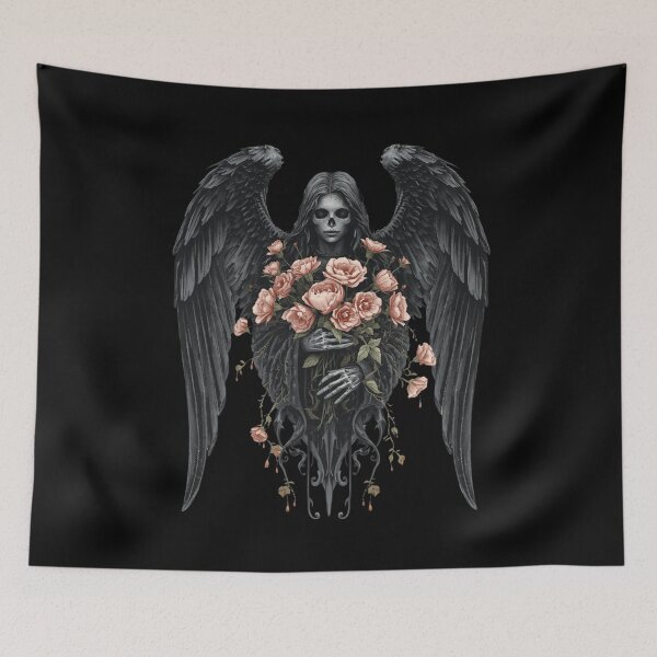 Item preview,  Angel of death with a bouquet of flowers designed and sold by uunaa.