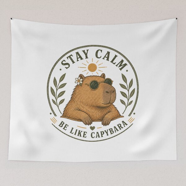 Item preview, Stay Calm Be Like Capybara designed and sold by Kurogami13.