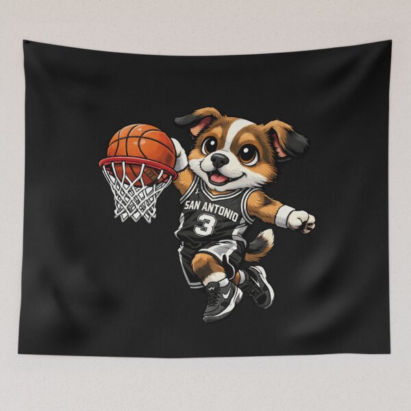 Item preview, Cute Dog San Antonio Basketball Dunker designed and sold by Tsugraf Designs.