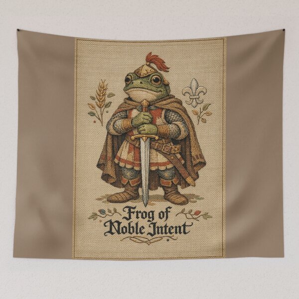 Item preview, Cute Frog Knight Funny Shirt | Cottagecore Embroidered Animals designed and sold by doinitzart.