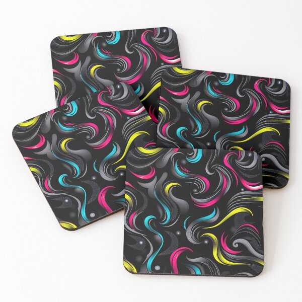Item preview, Vibrant And Dynamic Abstract Style  By Flowing Swirling Forms Set Against A Stark Black Background designed and sold by KLERIKSTORE.
