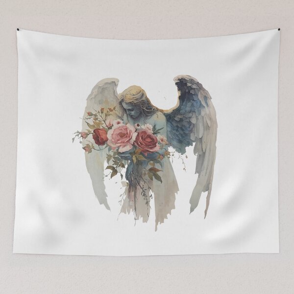 Item preview,  Angel  with a bouquet of flowers designed and sold by uunaa.
