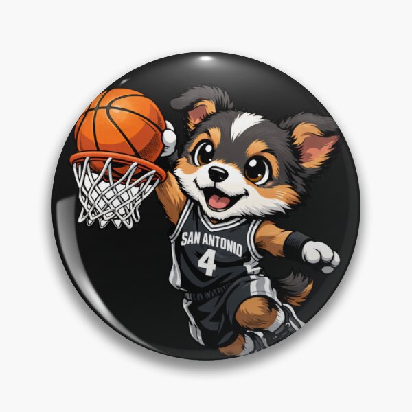 Item preview, San Antonio Basketball Dog Puppy Hoops Fan designed and sold by Tsugraf Designs.
