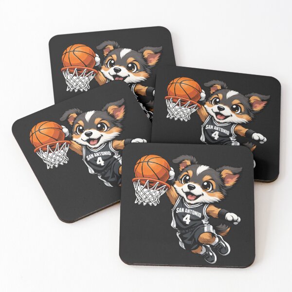 Item preview, San Antonio Basketball Dog Puppy Hoops Fan designed and sold by Tsugraf Designs.