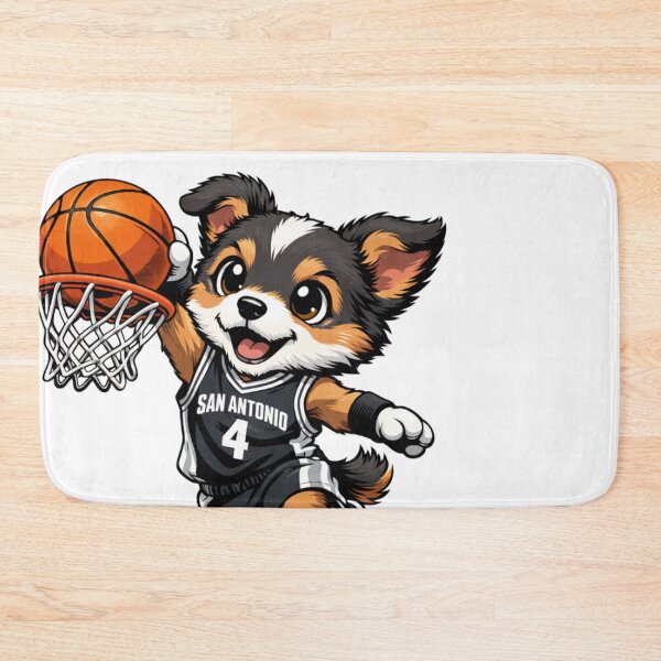 Item preview, San Antonio Basketball Dog Puppy Hoops Fan designed and sold by Tsugraf Designs.