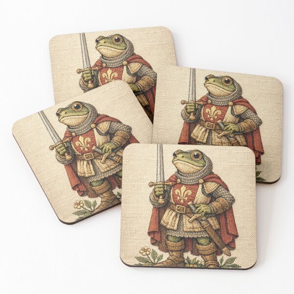 Item preview, Cute Frog Knight | Cottagecore Embroidered Animals designed and sold by doinitzart.