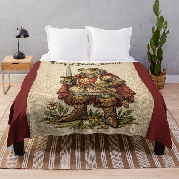 Item preview, Cute Frog Knight | Cottagecore Embroidered Animals designed and sold by doinitzart.