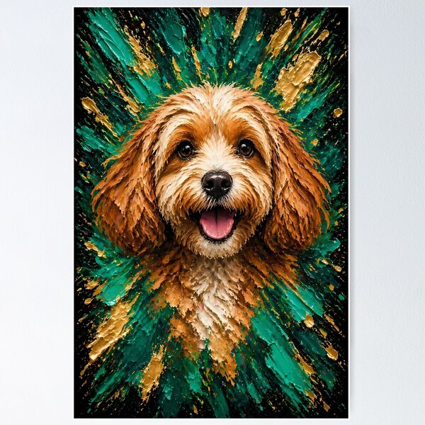 Item preview, Copy of Goldendoodle Color Explosion Dog Art designed and sold by Vista Atelier.