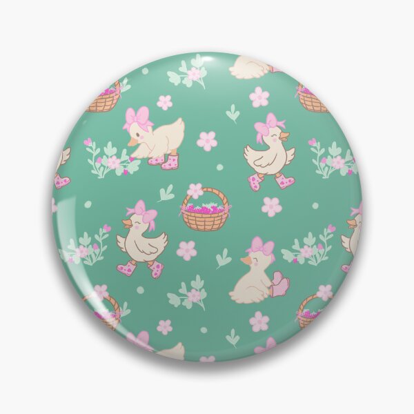 Item preview, Cute duck spring pattern floral strawberry seamless pattern desk mats and zipper pouches designed and sold by BosskaDesign.