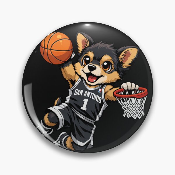 Item preview, Cute Dog Playing Basketball Dunk Shot designed and sold by Tsugraf Designs.