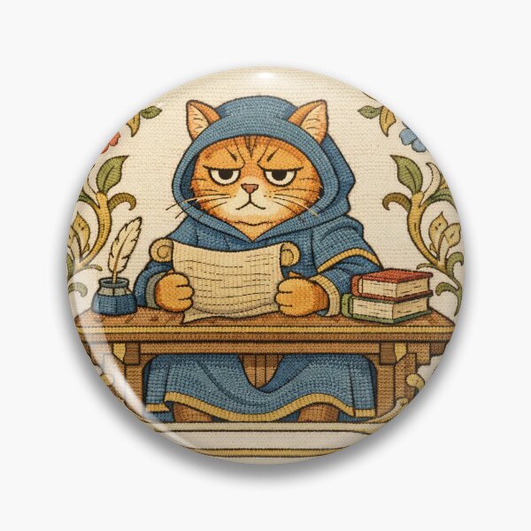 Item preview, Cat Study Meme | Cottagecore Embroidered Animals designed and sold by doinitzart.