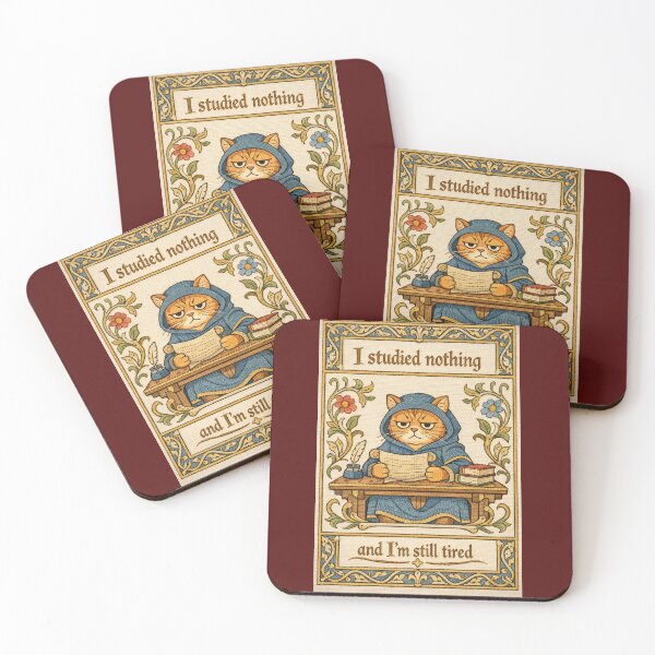 Item preview, Cat Study Meme | Cottagecore Embroidered Animals designed and sold by doinitzart.