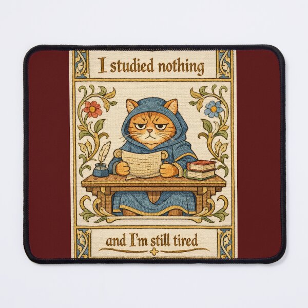 Item preview, Cat Study Meme | Cottagecore Embroidered Animals designed and sold by doinitzart.