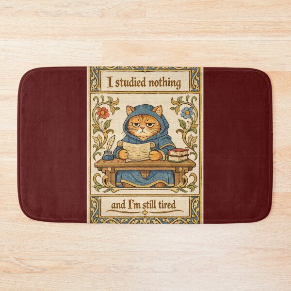 Item preview, Cat Study Meme | Cottagecore Embroidered Animals designed and sold by doinitzart.