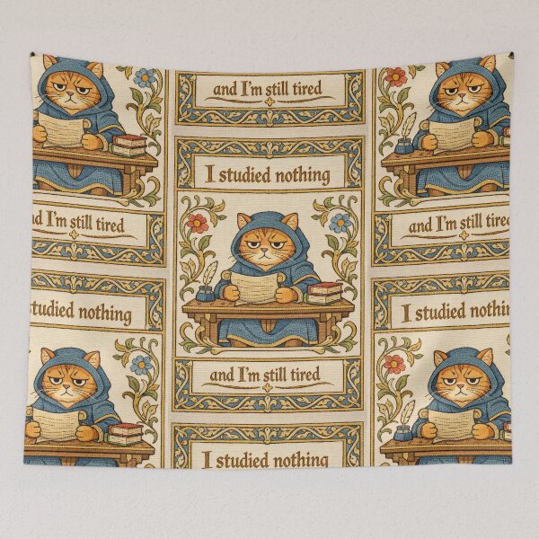 Item preview, Cat Study Meme | Cottagecore Embroidered Animals designed and sold by doinitzart.