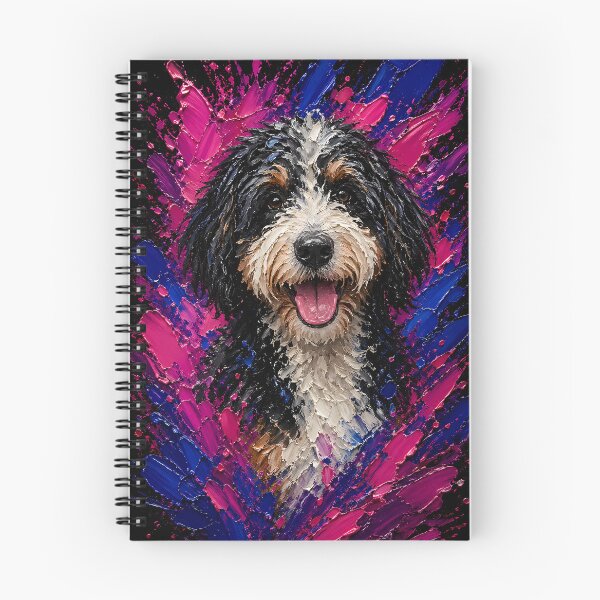Item preview, Bernedoodle Color Explosion Dog Art designed and sold by Vista Atelier.