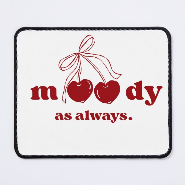 Item preview, Moody As Always Cherry Heart Typography designed and sold by VibeoCanvasShop.