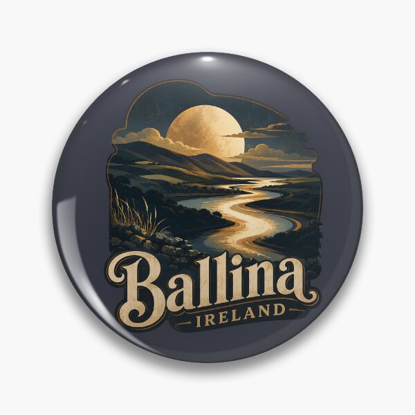 Item preview, Ballina Ireland Moonlit River Vintage Landscape designed and sold by MythicCotton.