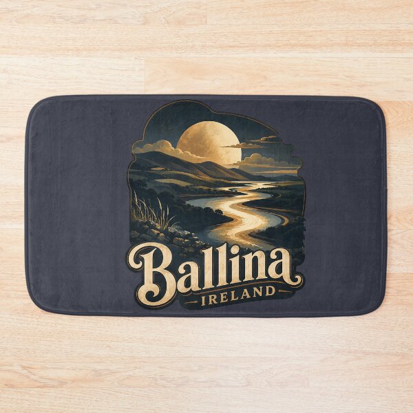 Item preview, Ballina Ireland Moonlit River Vintage Landscape designed and sold by MythicCotton.