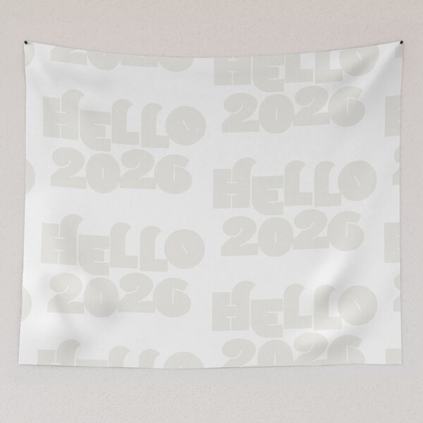 Item preview, Hello 2026! Typography art in cloud dancer light grey designed and sold by kobyakov.