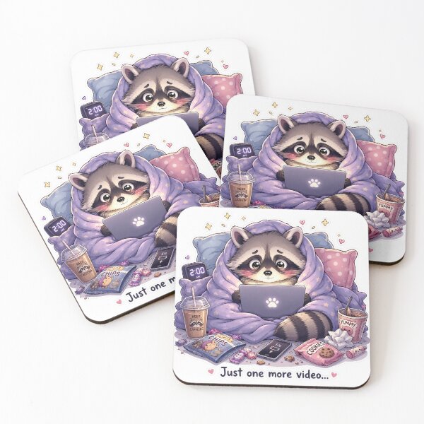 Item preview, Cute Raccoon Late Night Internet Meme Sticker designed and sold by Sadia  Jannat.