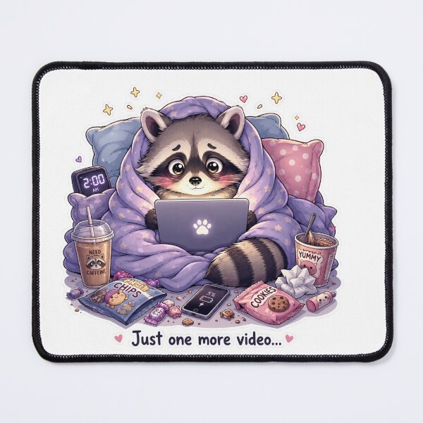 Item preview, Cute Raccoon Late Night Internet Meme Sticker designed and sold by Sadia Jannat.