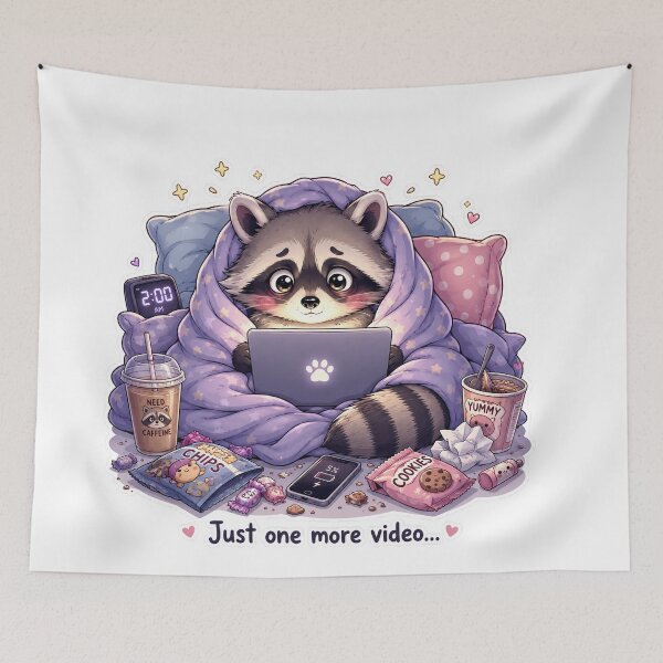 Item preview, Cute Raccoon Late Night Internet Meme Sticker designed and sold by Sadia  Jannat.
