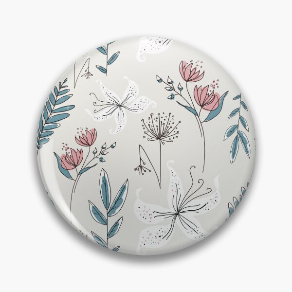 Item preview, winter floral on cloud dancer soft pastel grey designed and sold by kobyakov.