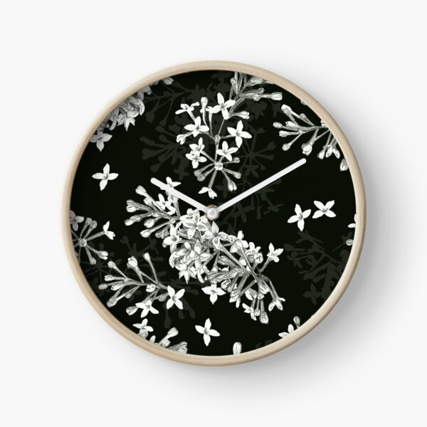 Item preview, Syringa small flower pattern - Black designed and sold by Hide&Quill.