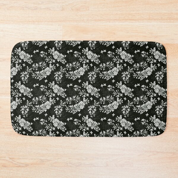 Item preview, Syringa small flower pattern - Black designed and sold by Hide&Quill.