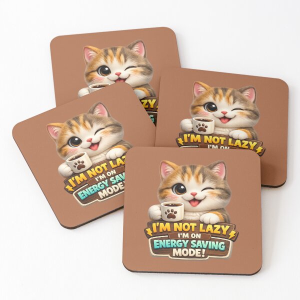 Item preview, Funny Cute Cat Energy Saving Mode 3D Icon  designed and sold by Nusha Creations.