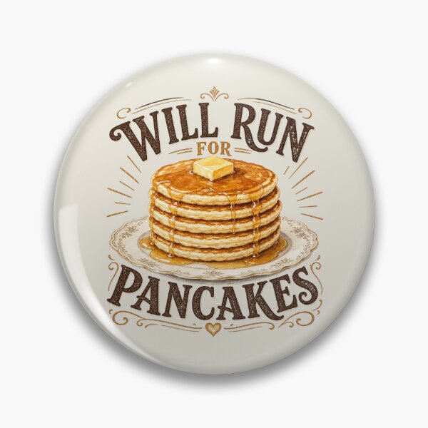 Item preview, Will Run for Pancakes Vintage Watercolor Breakfast Lover Design designed and sold by Verycutethings.