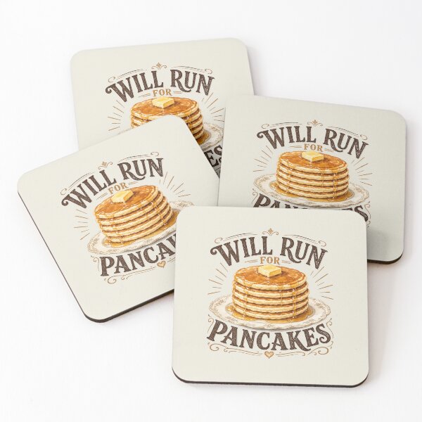 Item preview, Will Run for Pancakes Vintage Watercolor Breakfast Lover Design designed and sold by Verycutethings.