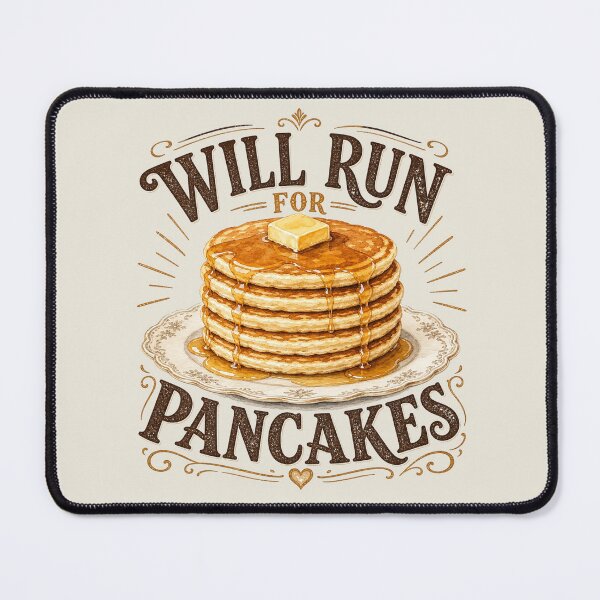 Item preview, Will Run for Pancakes Vintage Watercolor Breakfast Lover Design designed and sold by Verycutethings.