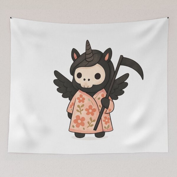 Item preview, Unicorn Death with flowers designed and sold by uunaa.