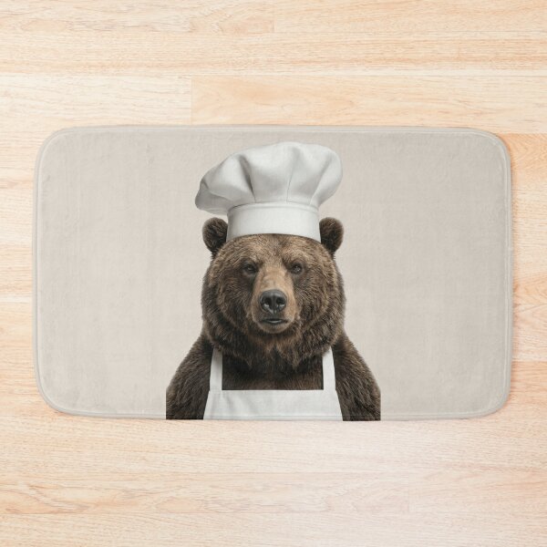 Item preview, Funny Grizzly Bear Chef Realistic Animal Cooking Humor Art designed and sold by LazyOwlStore.