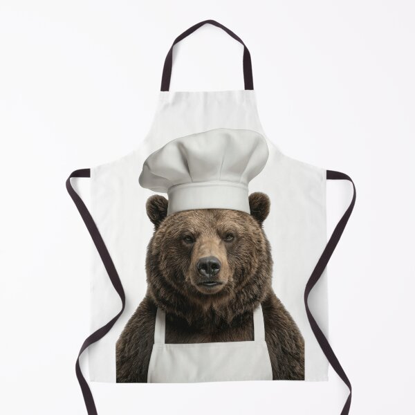 Item preview, Funny Grizzly Bear Chef Realistic Animal Cooking Humor Art designed and sold by LazyOwlStore.