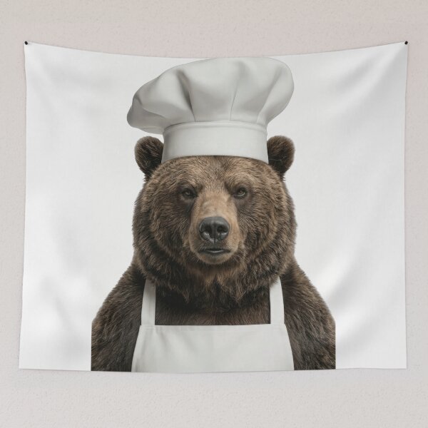 Item preview, Funny Grizzly Bear Chef Realistic Animal Cooking Humor Art designed and sold by LazyOwlStore.
