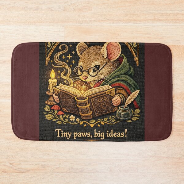Item preview,  Wizard Mouse Reading | Cottagecore Embroidered Animal Art designed and sold by doinitzart.