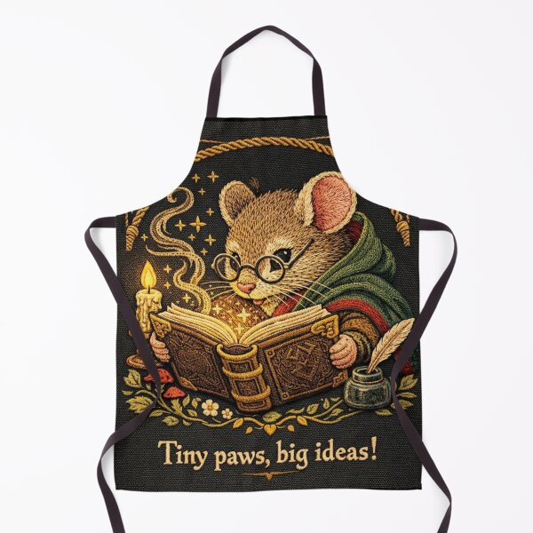 Item preview, Wizard Mouse Reading | Cottagecore Embroidered Animal Art designed and sold by doinitzart.