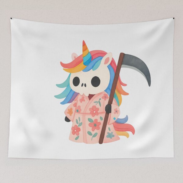 Item preview, Unicorn Death with flowers designed and sold by uunaa.