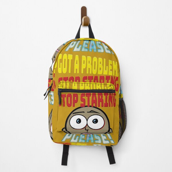 Item preview, A hesitant, feverish face that says, "Got a problem? Stop staring. Please!" designed and sold by Alan-David.