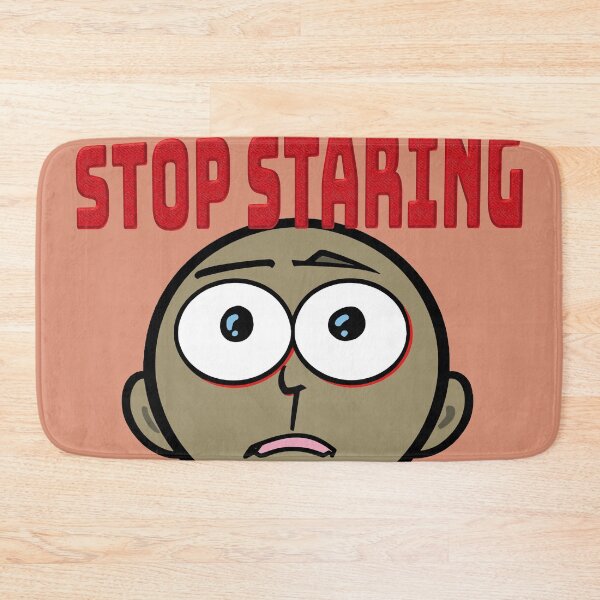Item preview, A hesitant, feverish face that says, "Got a problem? Stop staring. Please!" designed and sold by Alan-David.