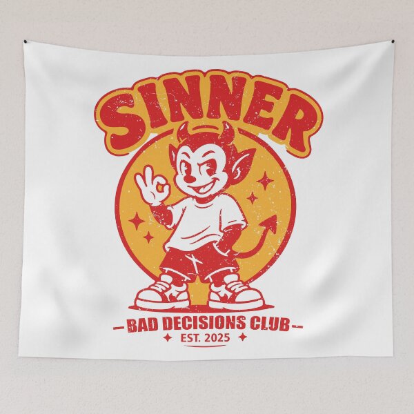 Item preview, Sinner Devil Mascot Retro Streetwear designed and sold by CamaleonDesigns.