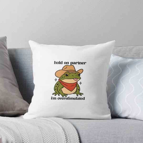 Item preview, Hold On Partner Overstimulated Frog Meme designed and sold by Modern3Art.
