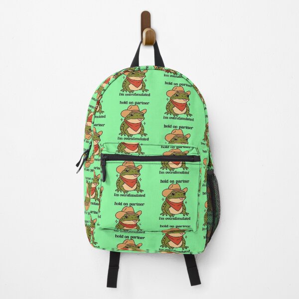 Item preview, Hold On Partner Overstimulated Frog Meme designed and sold by Modern3Art.