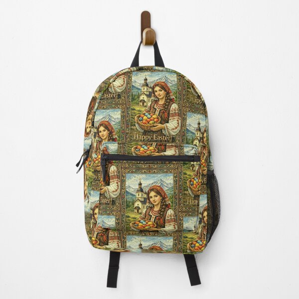 Item preview, Happy Easter Girl in East European Costume | Cottagecore Embroidered Art designed and sold by doinitzart.