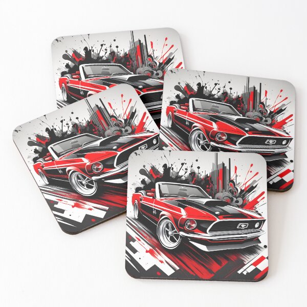 Item preview, Mustang Fastback Red and Black Ink Art designed and sold by rgagliardi2017.