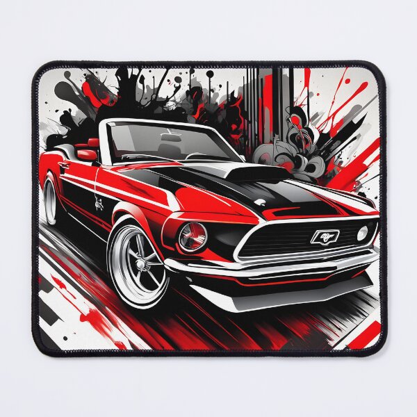 Item preview, Mustang Fastback Red and Black Ink Art designed and sold by rgagliardi2017.